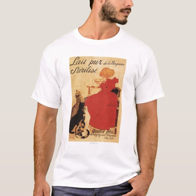 T-shirt Fille de lait de Vingeanne avec des chats (Devant)