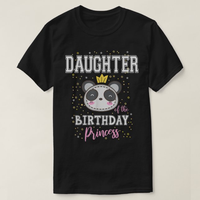 T-shirt Fille de l'Anniversaire Princess Cute Panda Bear (Design devant)