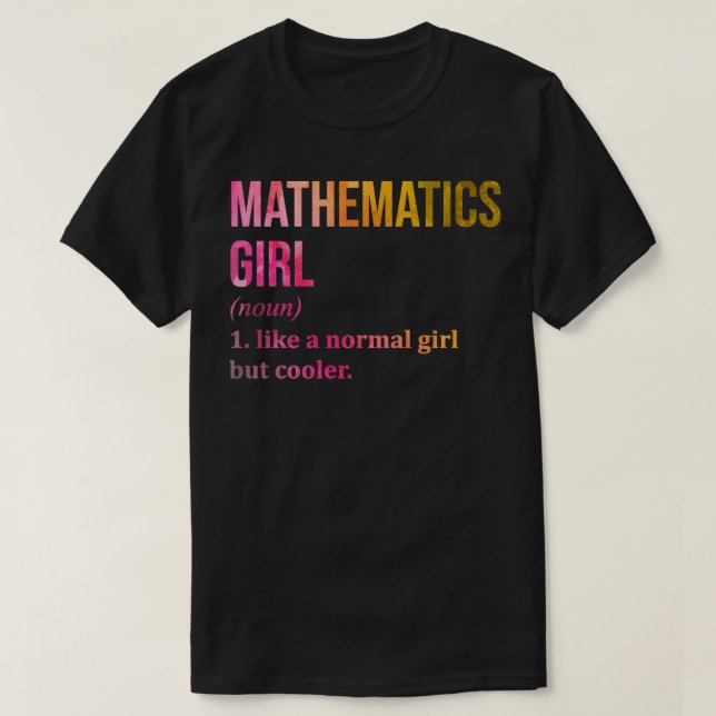 T-shirt Fille de mathématiques drôle Dire en aquarelle (Design devant)