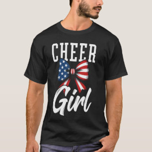 T-shirt Fille de pom-pom girl Patriotique Menagère USA Coq