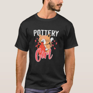 T-shirt Fille de poterie pour femmes Chat Céramique Poteri