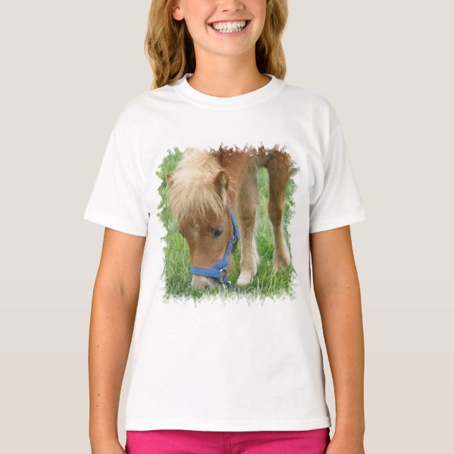 T-shirt fille de Shetland Pony (Devant)