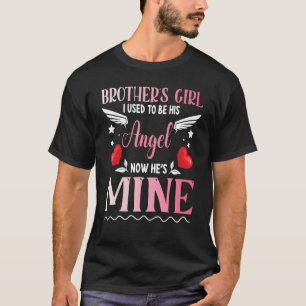 T-shirt Fille de soeur Frère J'étais Son Ange Maintenant H