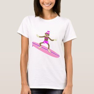 T-shirt Fille de surfer de singe de chaussette