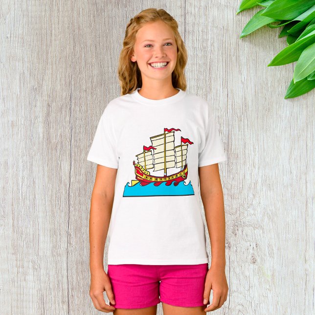 T-shirt fille de voilier chinois (Créateur téléchargé)