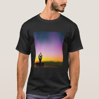 T-shirt Fille de yoga Femme Salutation du soleil Méditatio