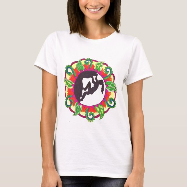 T-shirt Fille de zen d'escalade de roche (Devant)