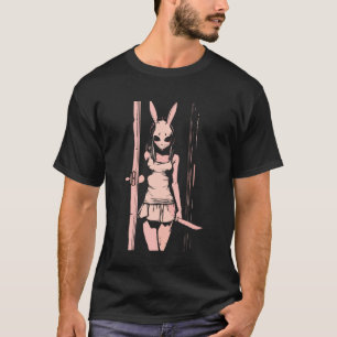 T-shirt Fille d'horreur Masque de Lapin Slasher Anime Alt 