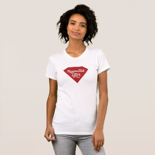 T-shirt Fille Diamant Graphique Rétro Rouge et Blanc Type