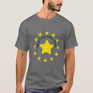 T-shirt Fille du bouton étoile et amour