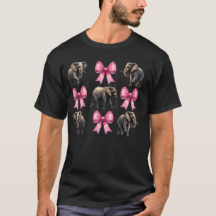 T-shirt Fille éléphant à nœud coquette Maman fête des mère