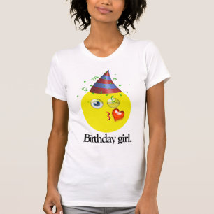 T-shirt Fille Emoji d'anniversaire