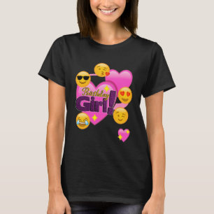 T-shirt Fille Emojis (coeur) d'anniversaire