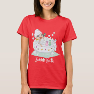 T-shirt Fille En Bubble Bain Rouge