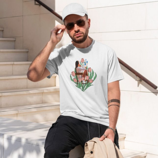 T-shirt Fille En Chaise Avec Tulipes Dessinées (Créateur téléchargé)