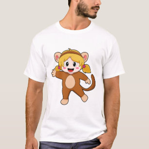 T-shirt Fille en costume comme singe