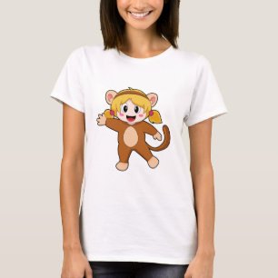 T-shirt Fille en costume comme singe