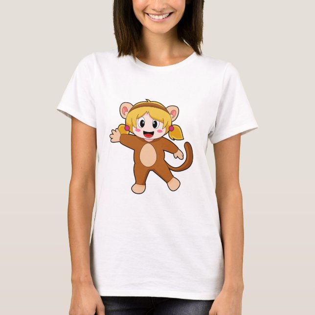 T-shirt Fille en costume comme singe (Devant)