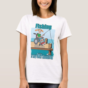 T-shirt Fille en fauteuil roulant Pêche