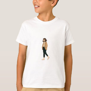 T-shirt Fille en marche décontractée pour enfants