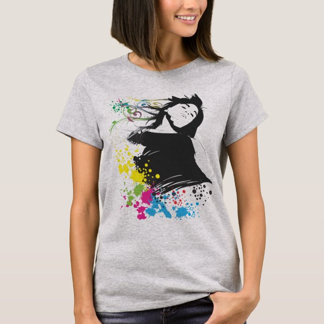 T-shirt Fille et couleurs. (Devant)