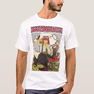 T-shirt Fille et géranium, Mucha