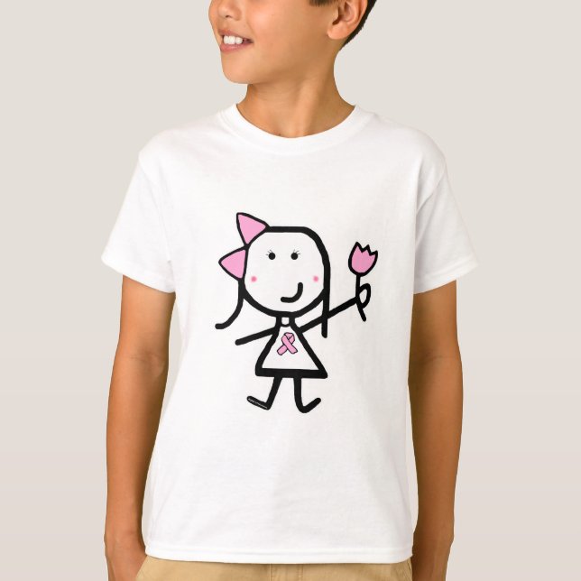 T-shirt Fille et ruban rose (Devant)