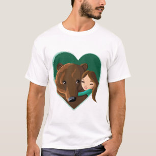 T-shirt Fille étreignant l'ours
