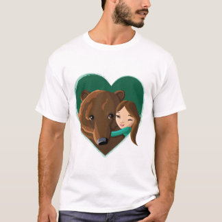 T-shirt Fille étreignant l'ours