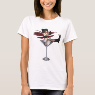 T-shirt Fille Fée Rouge En Verre Martini