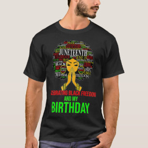 T-shirt Fille Femme 19 Juin Célébrant Liberté Et Birt