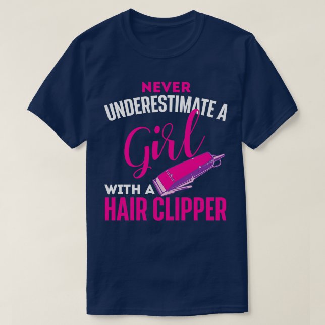 T-shirt Fille Femme Avec Clipper Coiffeuse Coiffeuse Coiff (Design devant)