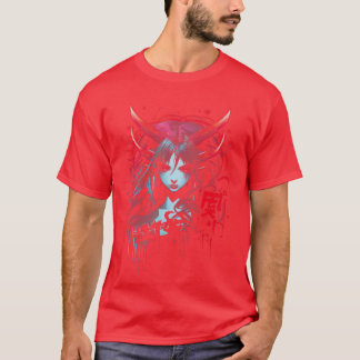T-shirt Fille gothique d'anime esthétique japonaise Grunge