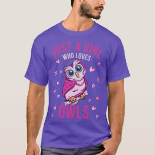 T-shirt Fille hibou Chemise drôle Fille qui aime Chouettes