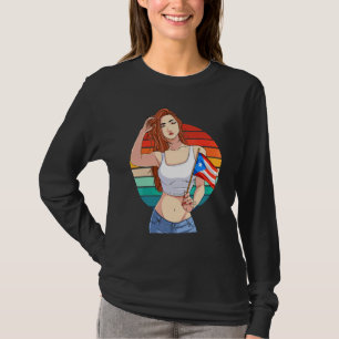 T-shirt Fille hispanique Boricua Fierté Drapeau Porto-Rica