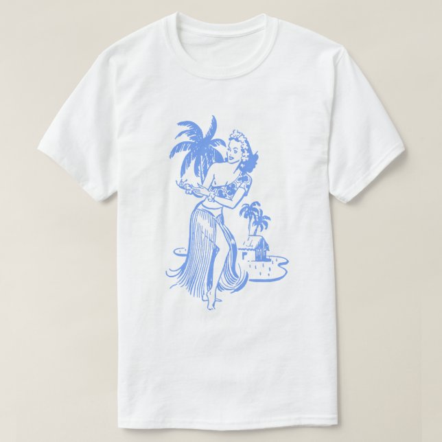 T-shirt fille Hula bleu (Design devant)