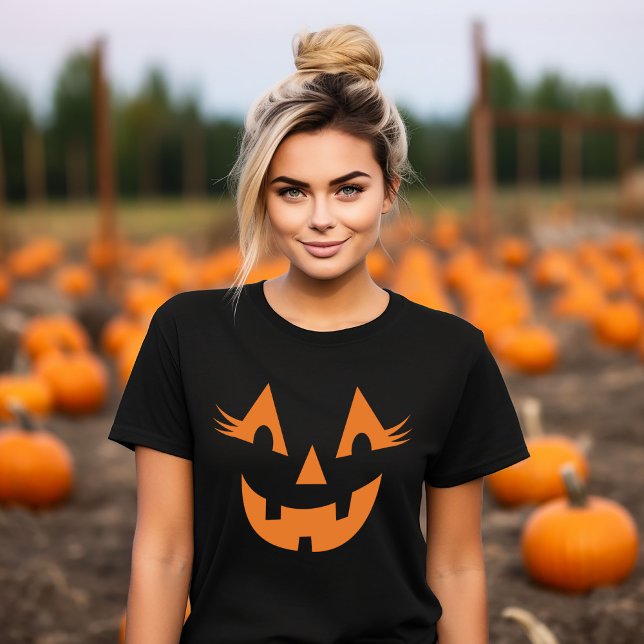 T-shirt Fille Jack-o'-lantern Citrouille Face Halloween (Créateur téléchargé)