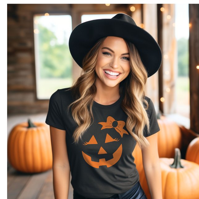 T-shirt Fille Jack-o-lanterne Citrouille Face Halloween (Créateur téléchargé)
