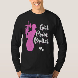 T-shirt Fille Joueuse de Peinture Joueuse de Paintball Tir