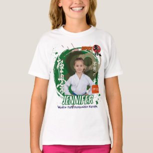 T-shirt Fille Kyokushin Ceinture Verte Équipe Personnalisé