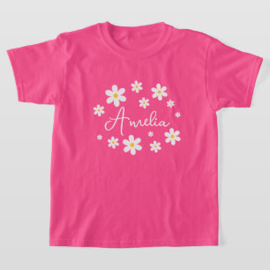 T-Shirt Fille Mignon Personnalisé Fleur de Marguer