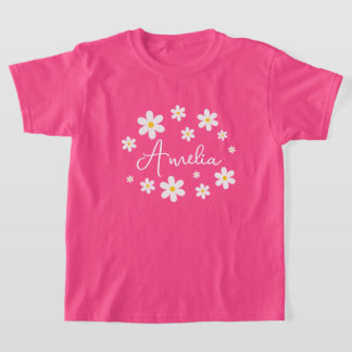 T-Shirt Fille Mignon Personnalisé Fleur de Marguer