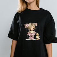 Fille Mignonne et Caneton Art de Nurserie Fantaisi