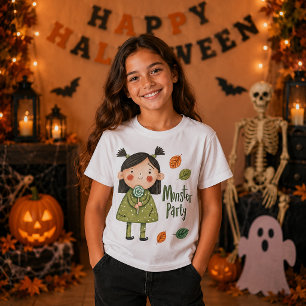T-shirt Fille monstre de Frankenstein mignonne pour une fê