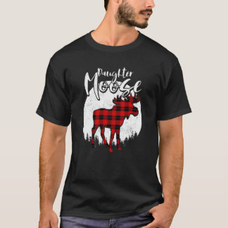 T-shirt Fille Moose Red Plaid Buffalo Famille P Correspond