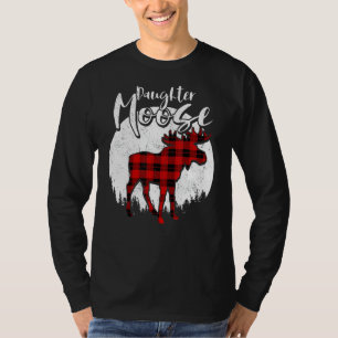 T-shirt Fille Moose Red Plaid Buffalo Famille P Correspond