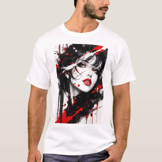 T-shirt fille mystérieuse d'anime