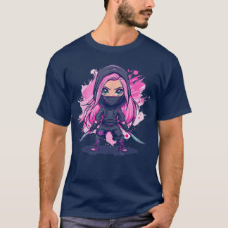 T-shirt Fille Ninja Mignonne I Cadeau Ninja Pastel