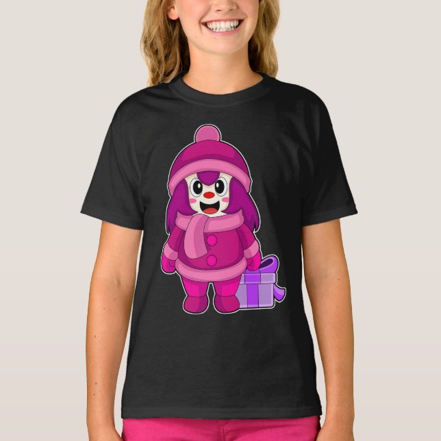 T-shirt Fille Noël hiver (Devant)
