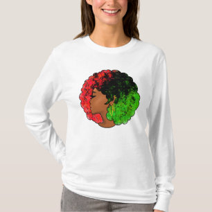 T-shirt Fille noire panafricaine femme rouge vert fierté a